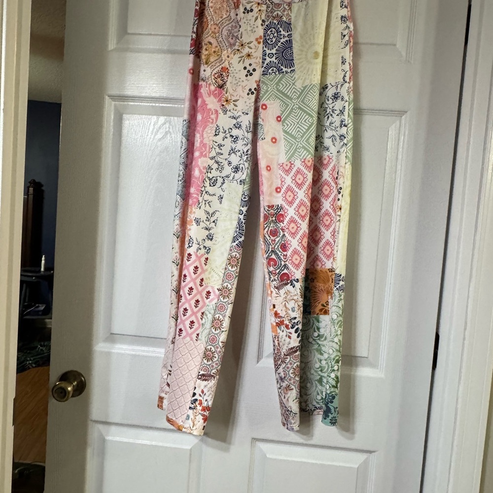Patchwork Palazzo Pants Boho Wide Leg | Size S | NWOT
